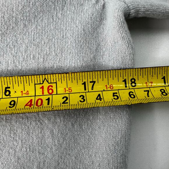 VTG Evie Gray Y2K Cashmere  Knit  Full  Zipper  Cardigan Sweater Sz L - Picture 5 of 7